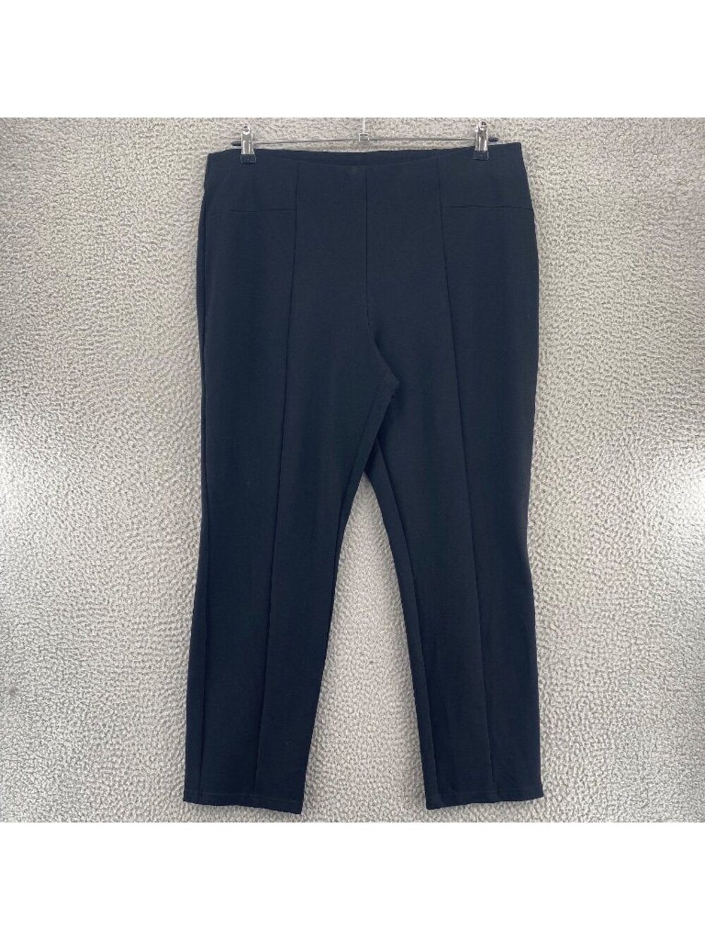 Cato Pants Womens Extra Large Black Bow Vent Pull On Stretch Knit Tapered Ankle